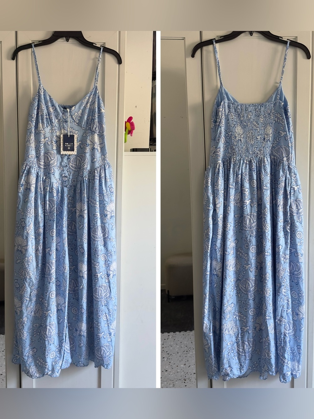 Roller Rabbit x Target Women's Floral Vines Drop Waist Midi A-Line Dress Size XS